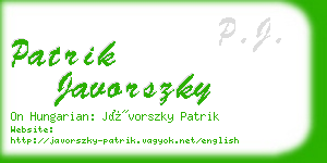 patrik javorszky business card